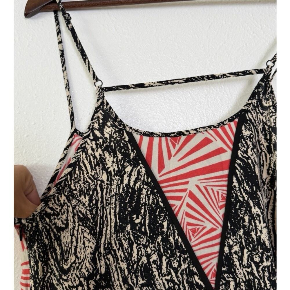 THML NWT Boho Tropical Print Swing Dress L Sleeveless Pocket Resort Vacation - Picture 5 of 10